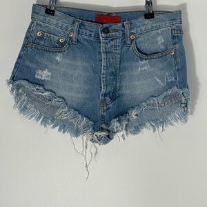 Signature8 Blue Distressed Jean Shorts